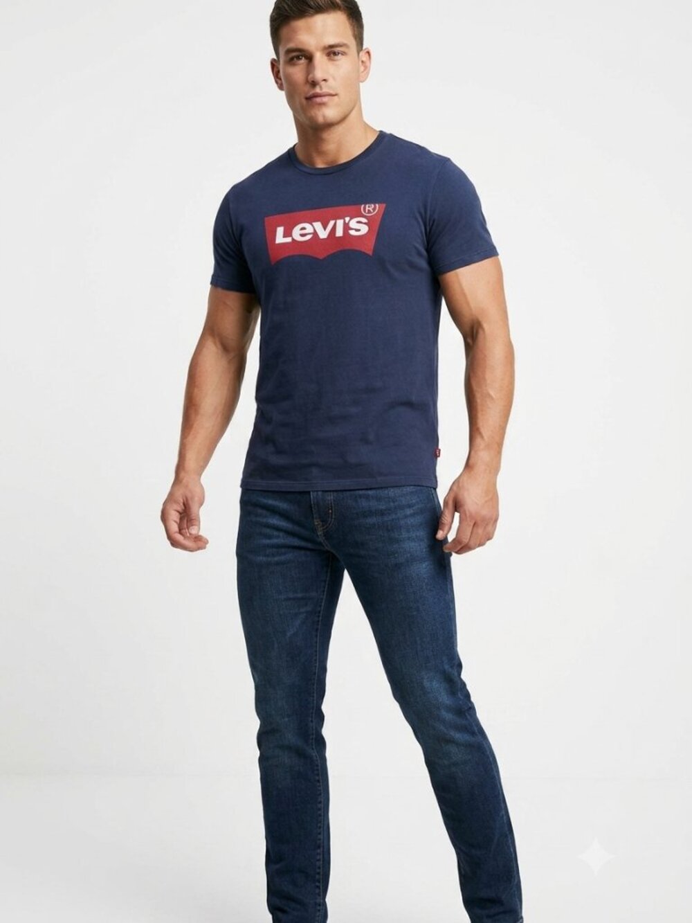 Levi’s Men’s Graphic Tee – Size XXL – Navy Blue Cotton Logo T‑Shirt